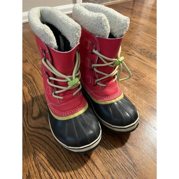 Sorel | Yoot Pac Pink Winter Snow Boot Faux Fur NY1443-600 Youth Size US 5 - Picture 1 of 6